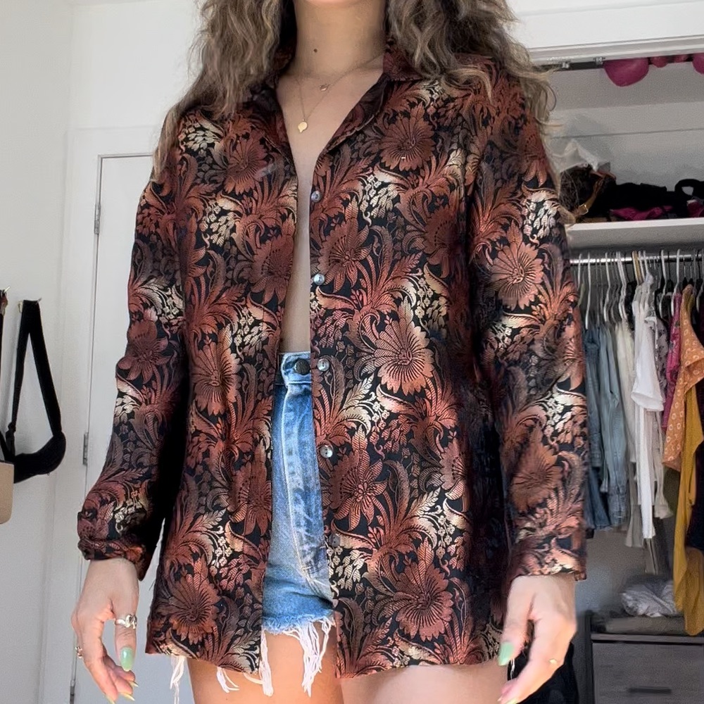 Brown metallic jacket - VINTAGE